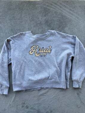 Ariat Women's REAL Metallic Logo Crewneck Sweatshirt Heather Grey